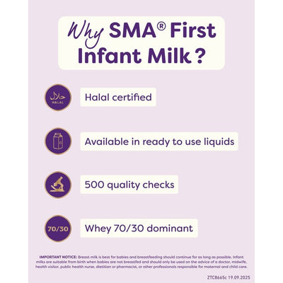 SMA Pro 1 Lait maternisé pour nourrissons de première étape 1, dès la naissance, 800g