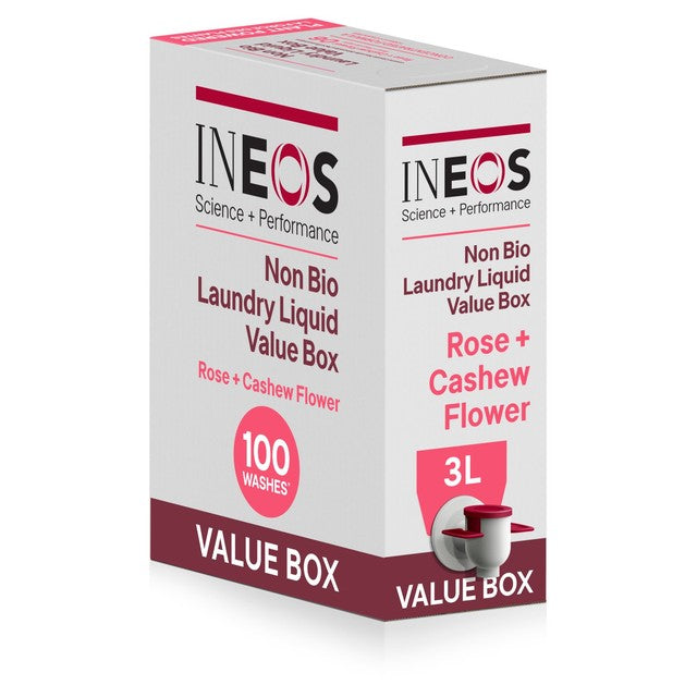 INEOS non-bio laundry liquid with rose and cashew flower fragrance 3L, UK version