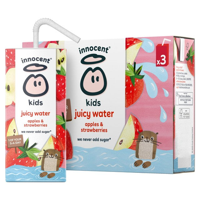 Innocent Kids Juicy Water apples and strawberries 3 x 200ml, UK version