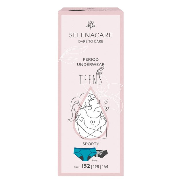 Selenacare Teens Period Knickers Sporty Blue Size 11-12 Years (British brand)