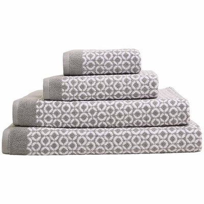 M&S Pure Cotton Repeat Link Bath Sheet Grey