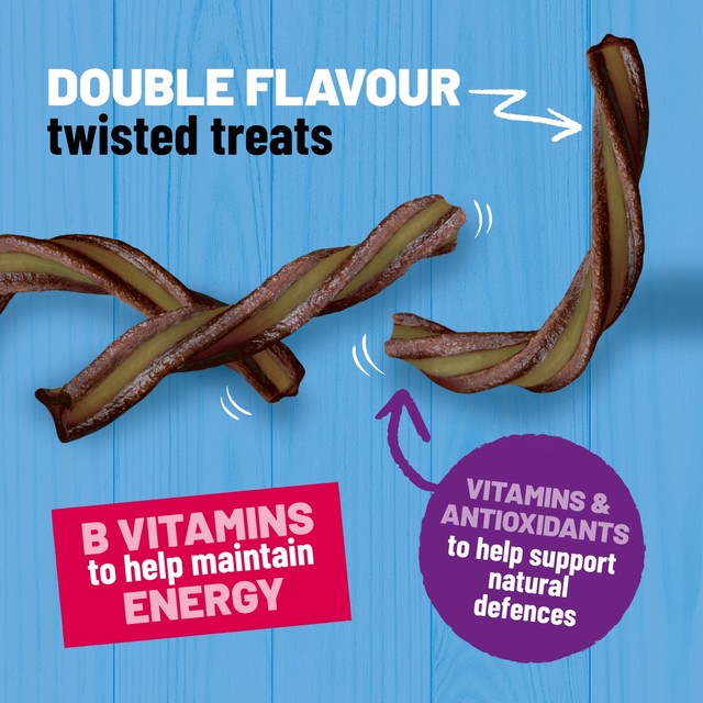 Bakers Whirlers bacon and cheese dog treats 130g - British product