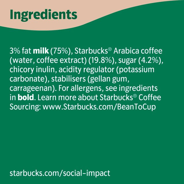 Starbucks Caffè Latte iced coffee 330ml (British brand)