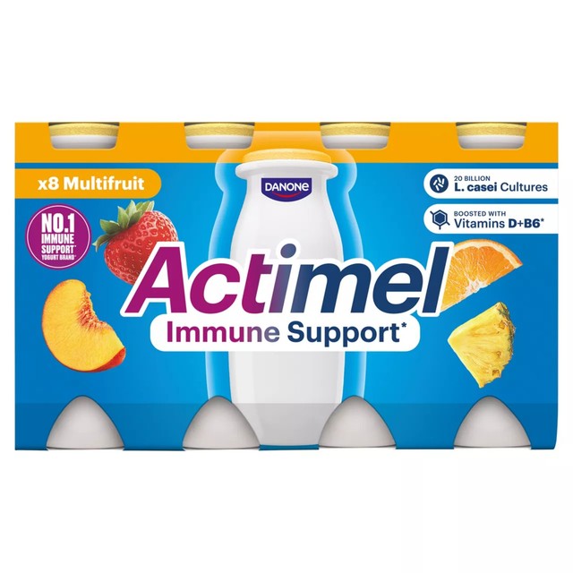 Actimel multifruit yoghurt drink 8 x 100g - British product