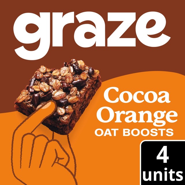 Graze Cocoa Orange flapjack bars 4x30g, UK version