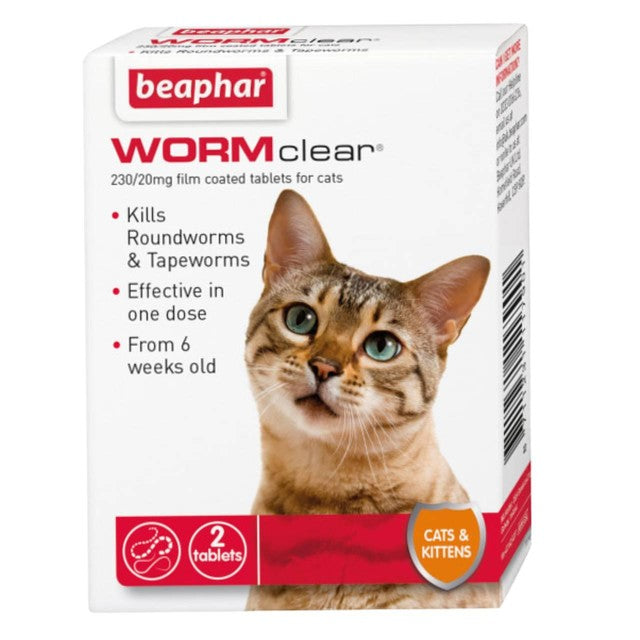 Beaphar WormClear cat dewormer tablets (British brand)