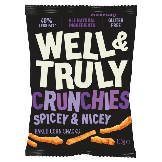 Well&Truly Crunchies Spicey & Nicey crisps 100g (British brand)