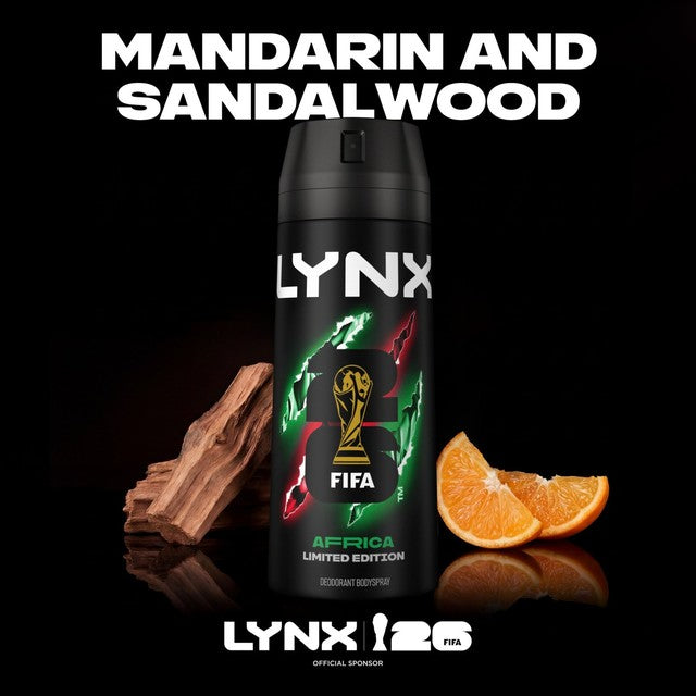 Lynx Africa deodorant body spray 150ml, UK version