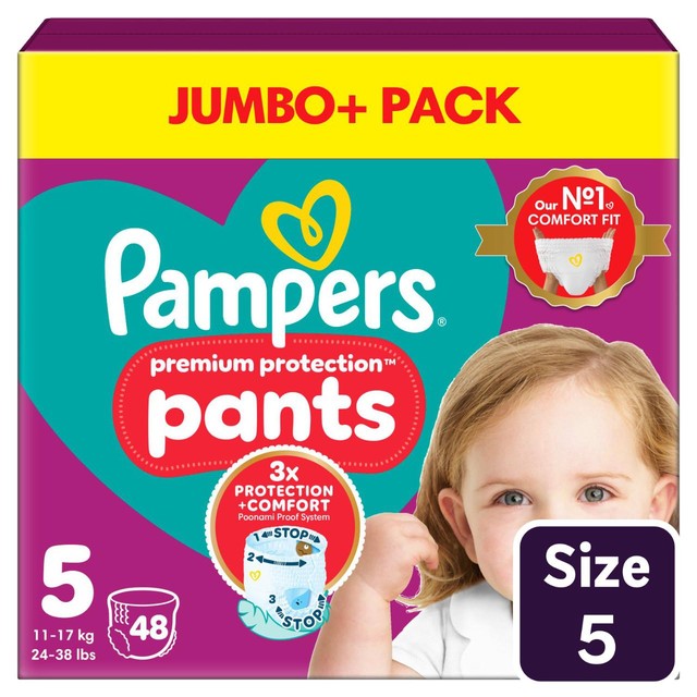 Pampers Nappy Pants Size 5 48 Count, imported from the UK