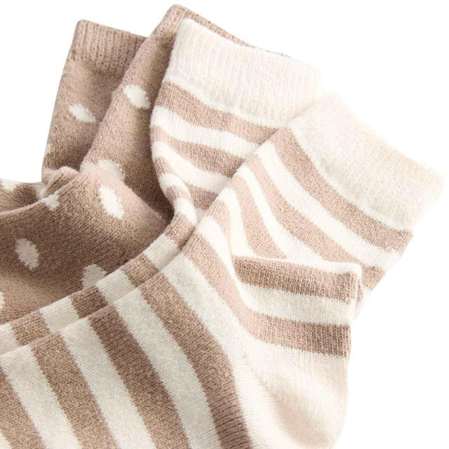 M&S women's spot ankle socks one size brown mix, imported from the UK