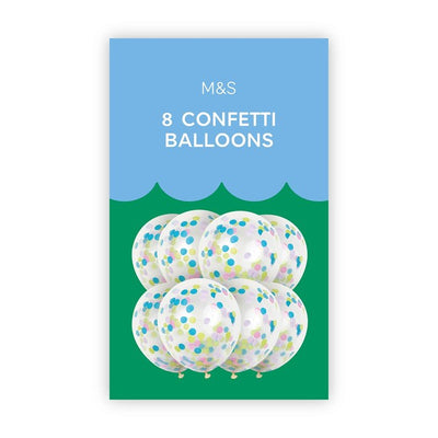 M&S Ballons Confettis Arc-en-ciel Set de Fête Lot de 8