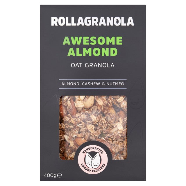 Rollagranola Awesome Almond Oat Granola 400g, imported from the UK