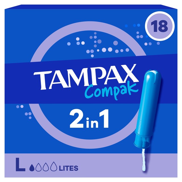 Tampax Compak Lites applicator tampons 18 per pack (British brand)