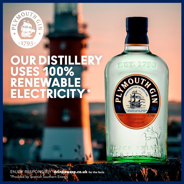 Plymouth Original Strength Gin 70cl, imported from the UK