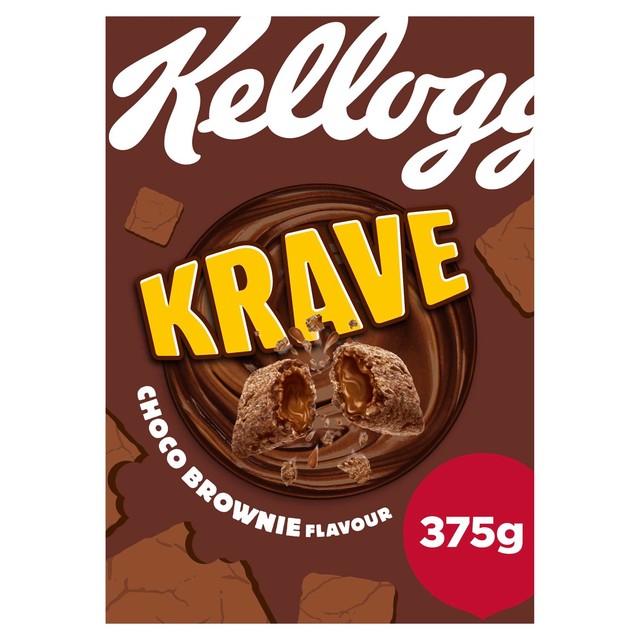 Kellogg's Krave Chocolate Brownie breakfast cereal 375g, UK version