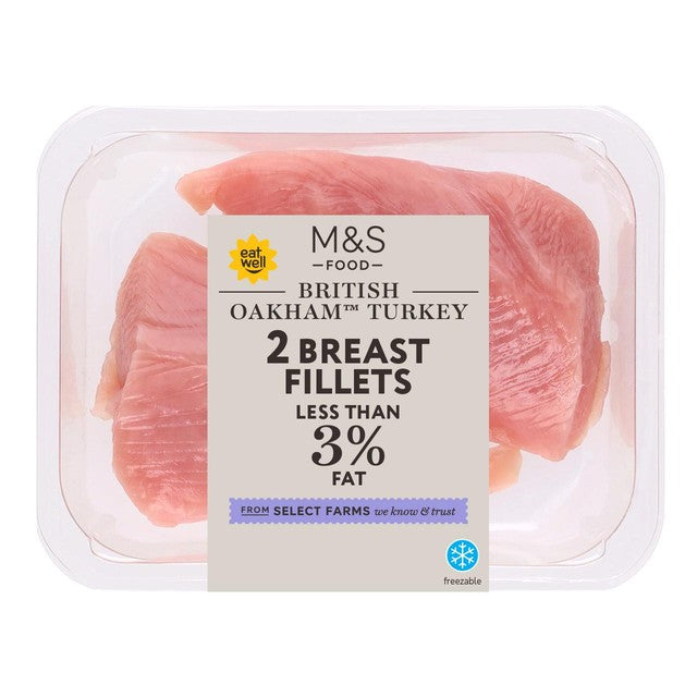 M&S British Oakham turkey breast fillets 380g, imported from the UK