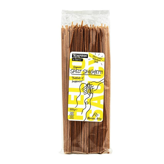Realfoods by Organico spelt spaghetti 500g, imported from the UK