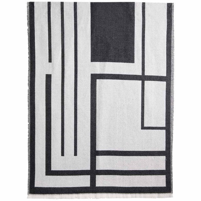 M&S black woven geometric scarf, imported from the UK
