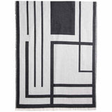 M&S black woven geometric scarf, imported from the UK