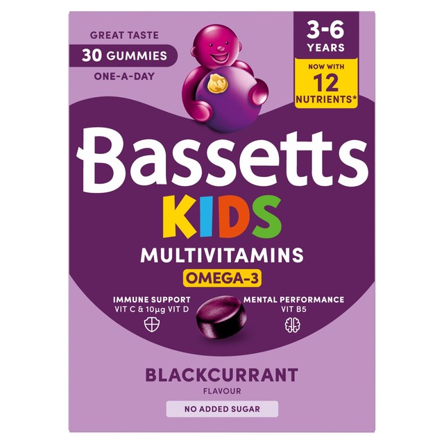 Bassetts blackcurrant and apple multivitamin gummies 30 gummies - British product