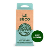 Beco mint scented dog poop bags 60 pack - British product