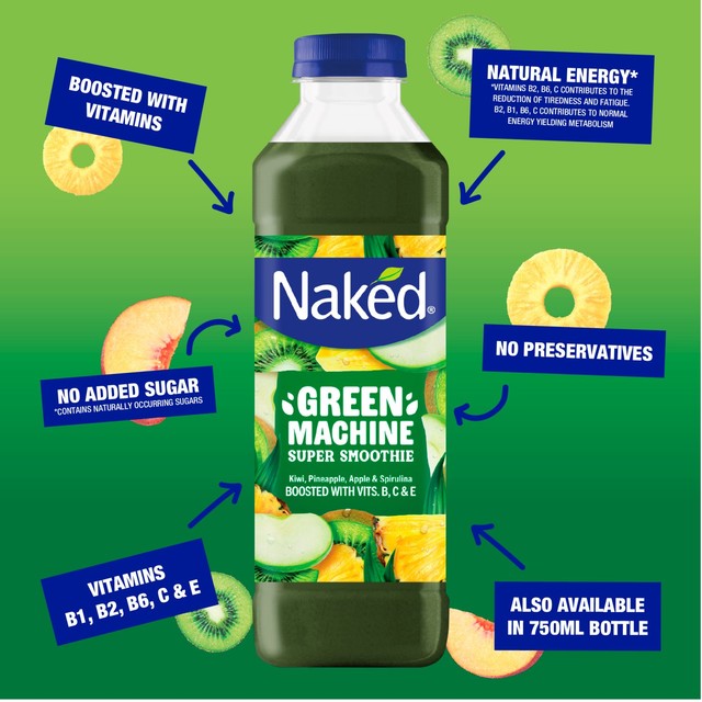 Naked Green Machine Fruit Smoothie 750ml, imported from the UK