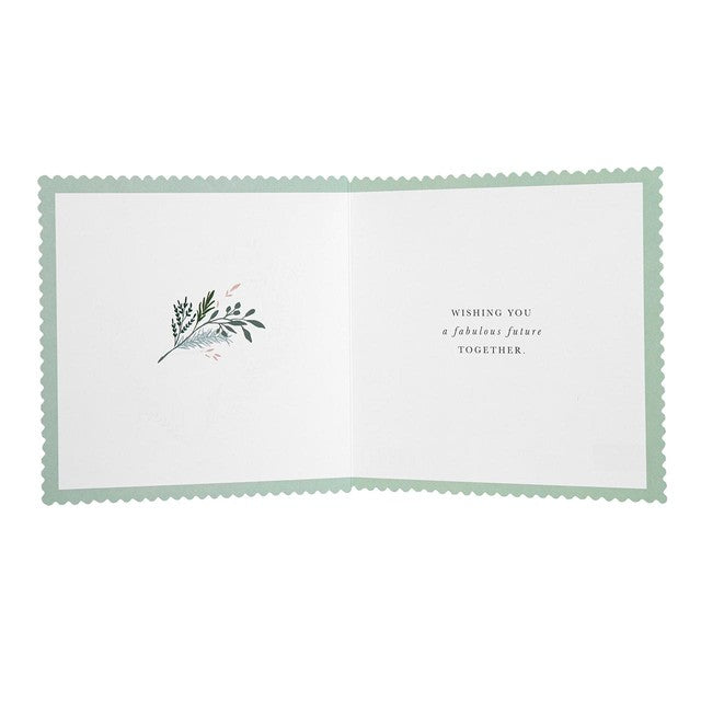 M&S Heart Flowers Wedding Card 15cm, imported from the UK