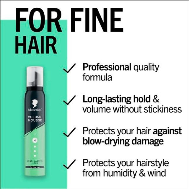 Schwarzkopf Volume Mousse for fine hair 200ml (British brand)