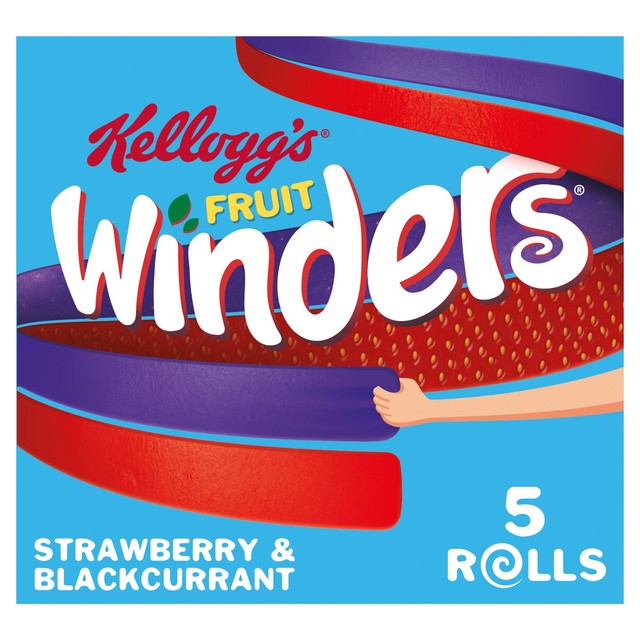 Kellogg's Winders Strawberry & Blackcurrant fruit snack roll 85g, UK version