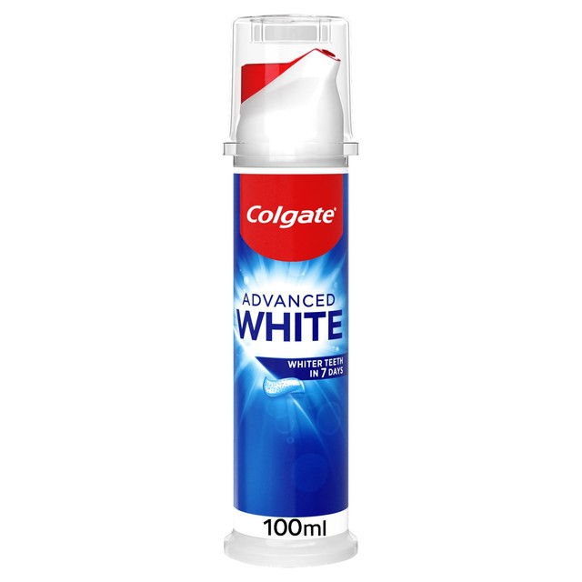 Colgate Advanced White whitening toothpaste pump 100ml - British product