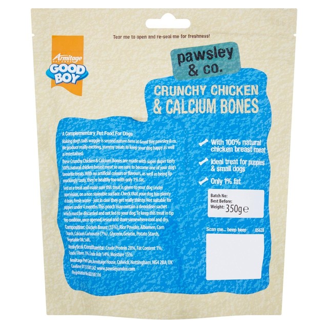 Good Boy crunchy chicken and calcium bones dog treats 350g, UK version