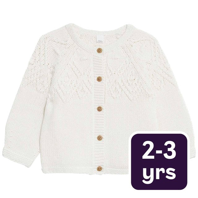 M&S collection girls cardigan cream 2-3 years, imported from the UK