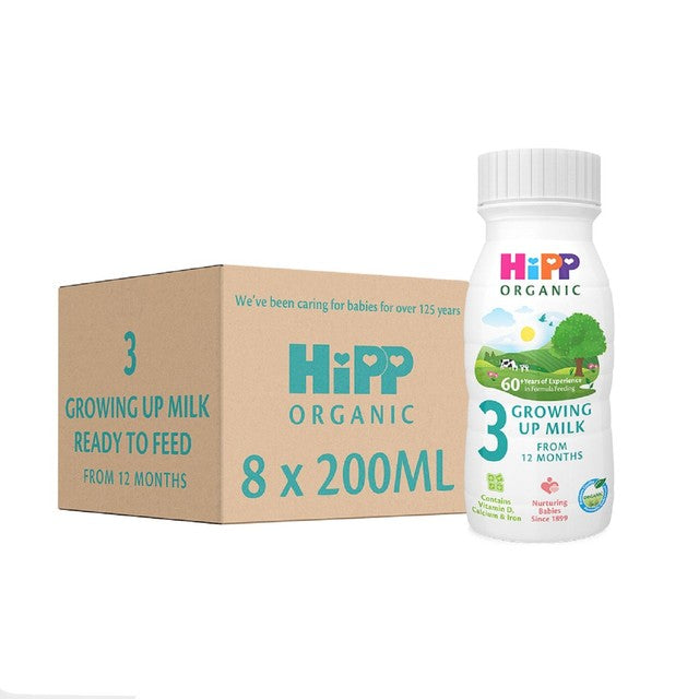 HiPP Organic 3 growing up milk 8 x 200ml, UK version