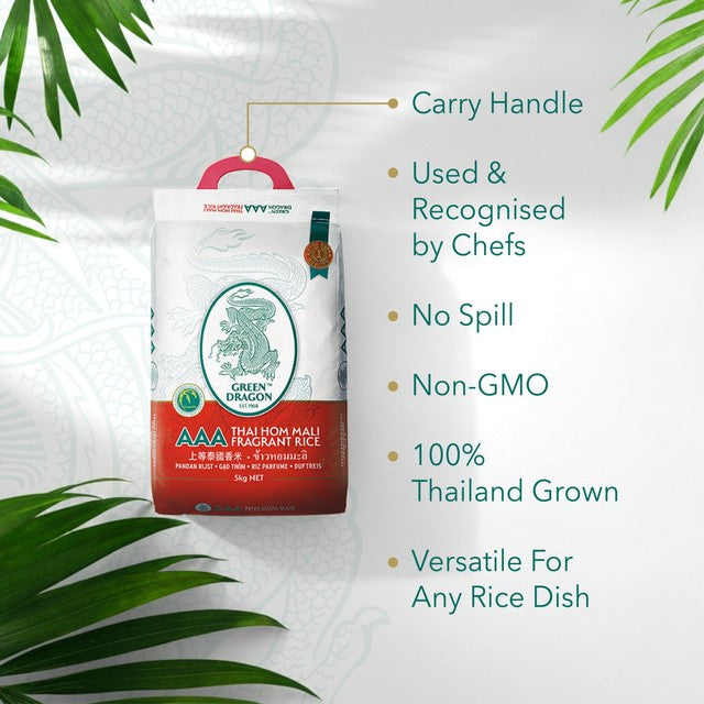 Green Dragon Thai Fragrant Jasmine Rice 2kg, UK version