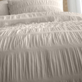 Catherine Lansfield Seersucker Natural King Duvet Set - British product