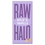 Raw Halo Vegan Mylk & Vanilla chocolate bar 70g, imported from the UK