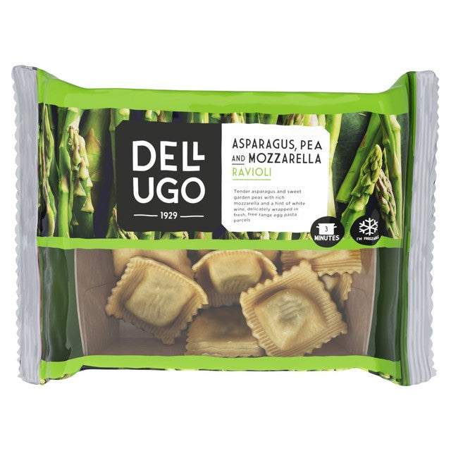 Dell'Ugo asparagus, pea and mozzarella ravioli 250g - British product