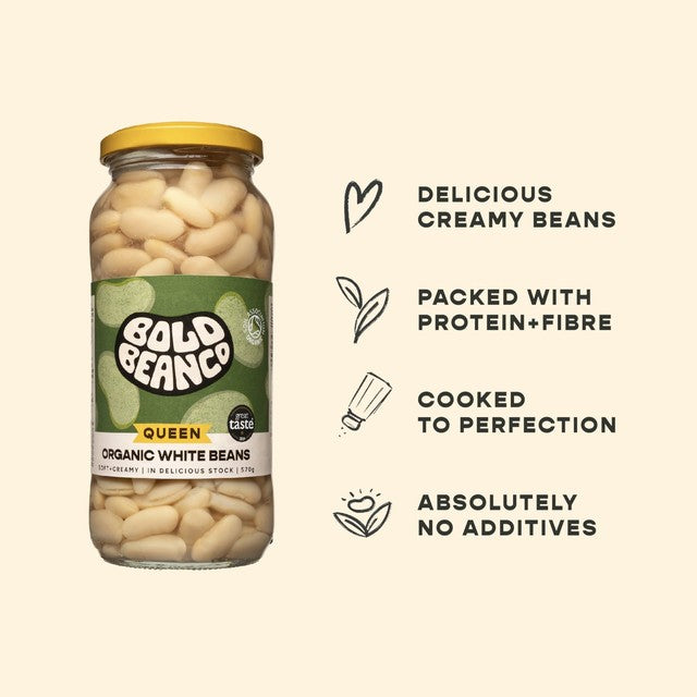 Bold Bean Co organic white beans 570g - British product