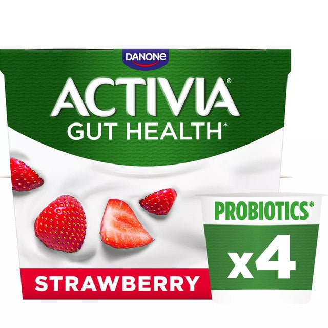 Activia strawberry gut health yogurt 4x115g multipack - British product