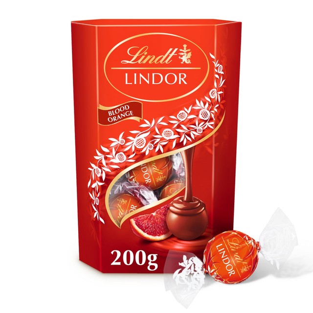 Lindt Lindor blood orange milk chocolate truffles box 200g, UK version