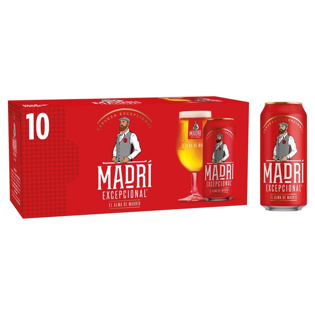 Madri Excepcional lager beer 10 x 440ml, imported from the UK