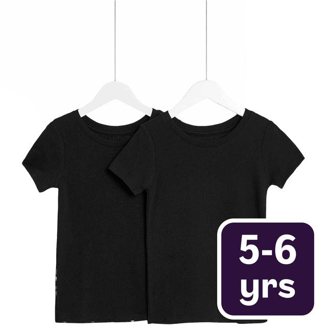 M&S black thermal tops size 5-6 years, imported from the UK