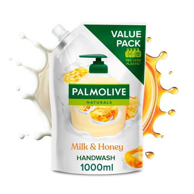 Palmolive Milk and Honey Handwash Refill 1L, imported from the UK