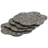 M&S scallop beaded coasters charcoal set of 4, imported from the UK