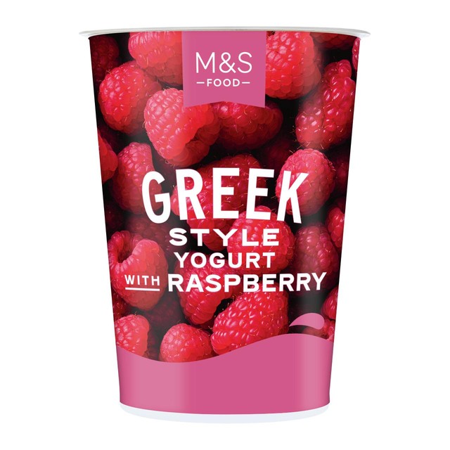 M&S Greek Style Yogurt with Raspberry 450g, imported from the UK