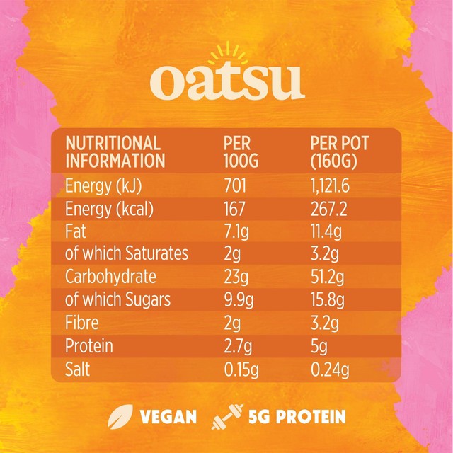 Oatsu banana biscuit overnight oats 160g, imported from the UK