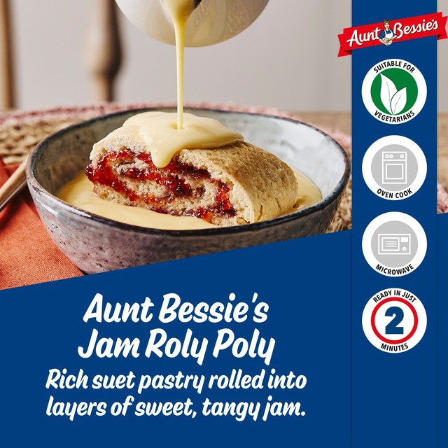 Aunt Bessie's Jam Roly Poly suet pudding 300g - British product