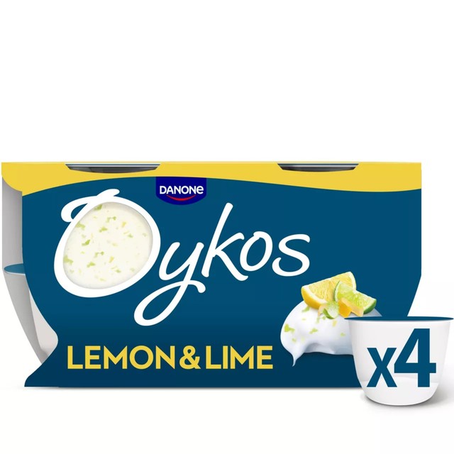Oykos Lemon Lime Greek Yoghurt Dessert 4x110g imported from the UK
