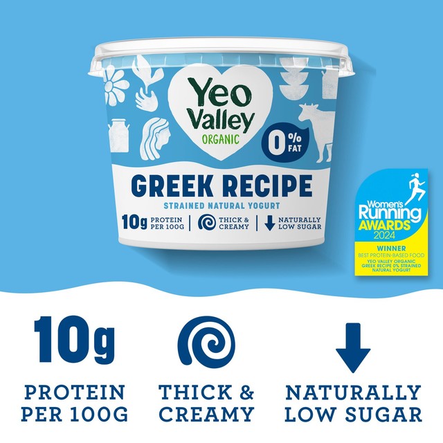 Yeo Valley Organic Greek Recipe 0% Strained Natural Yogurt 450g (British brand)