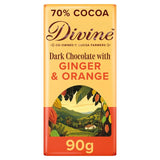 Divine dark chocolate bar with ginger and orange, 90g - British product